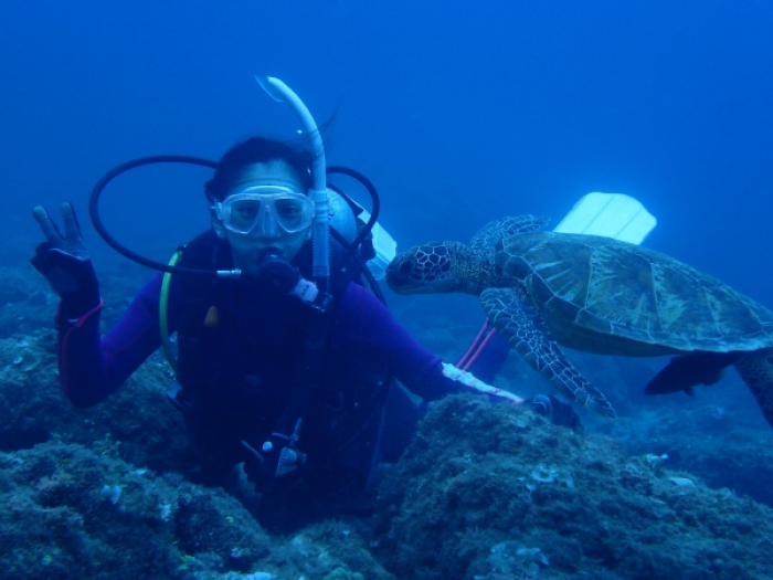 カメとツーショット！in SAIPAN